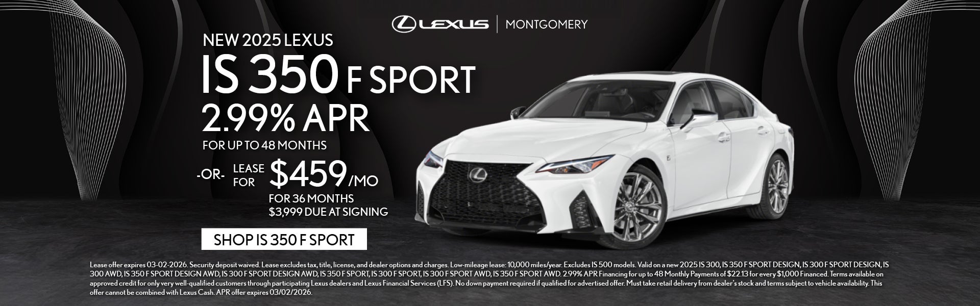 NEW 2025 LEXUS IS 350 F SPORT